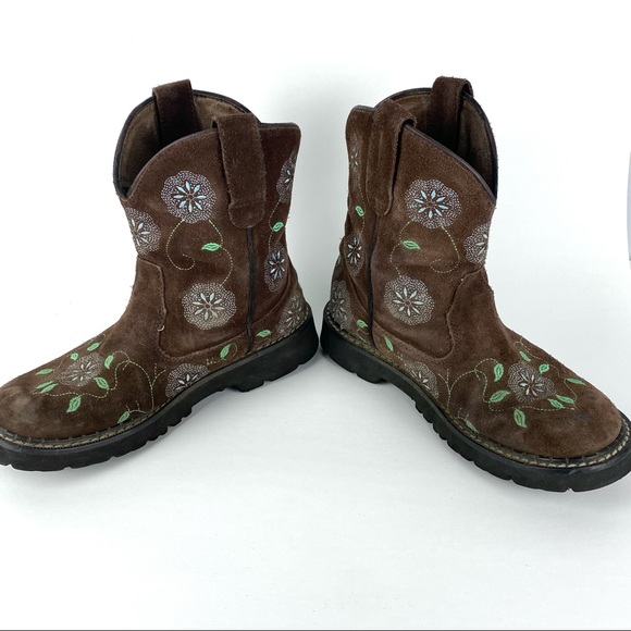 Roper Chunk Floral Embroidered Cowgirl Boot - 6 1/2 - Picture 6 of 12